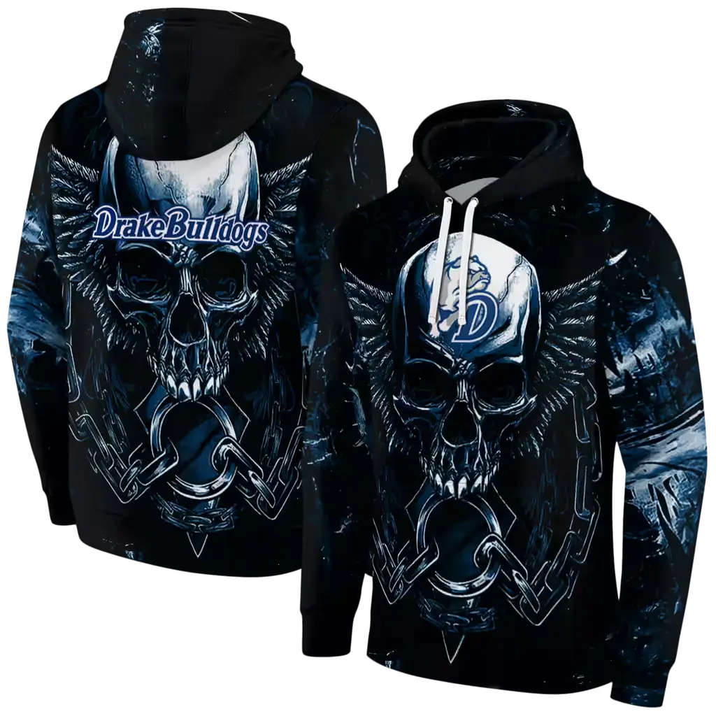 drake bulldogs skull artwork blue black hoodie fashion forward drake bulldogs skull artwork blue black hoodie fashion forward