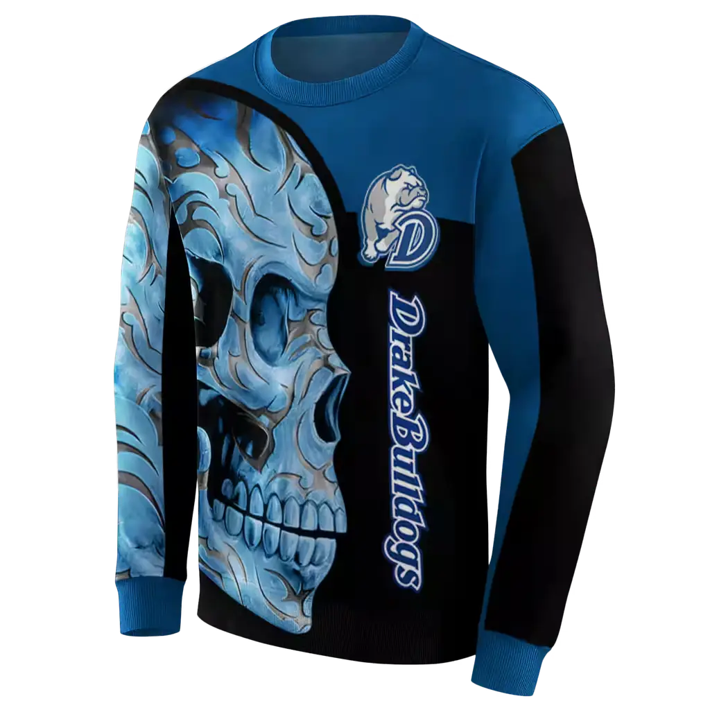 drake bulldogs skull motif blue black hoodie new arrival drake bulldogs skull motif blue black hoodie new arrival