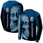 drake bulldogs skull motif blue black hoodie best selling