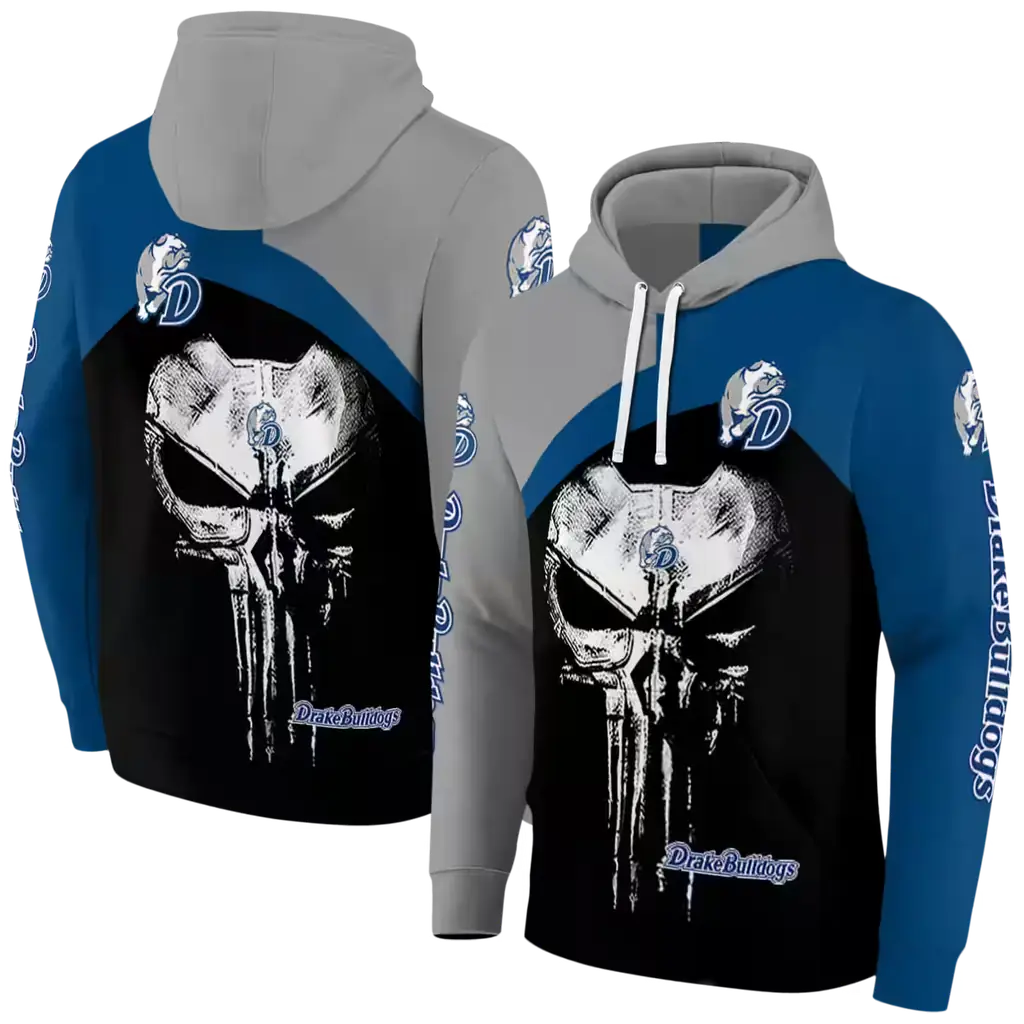 drake bulldogs skull punisher gray black hoodie fashion forward drake bulldogs skull punisher gray black hoodie fashion forward