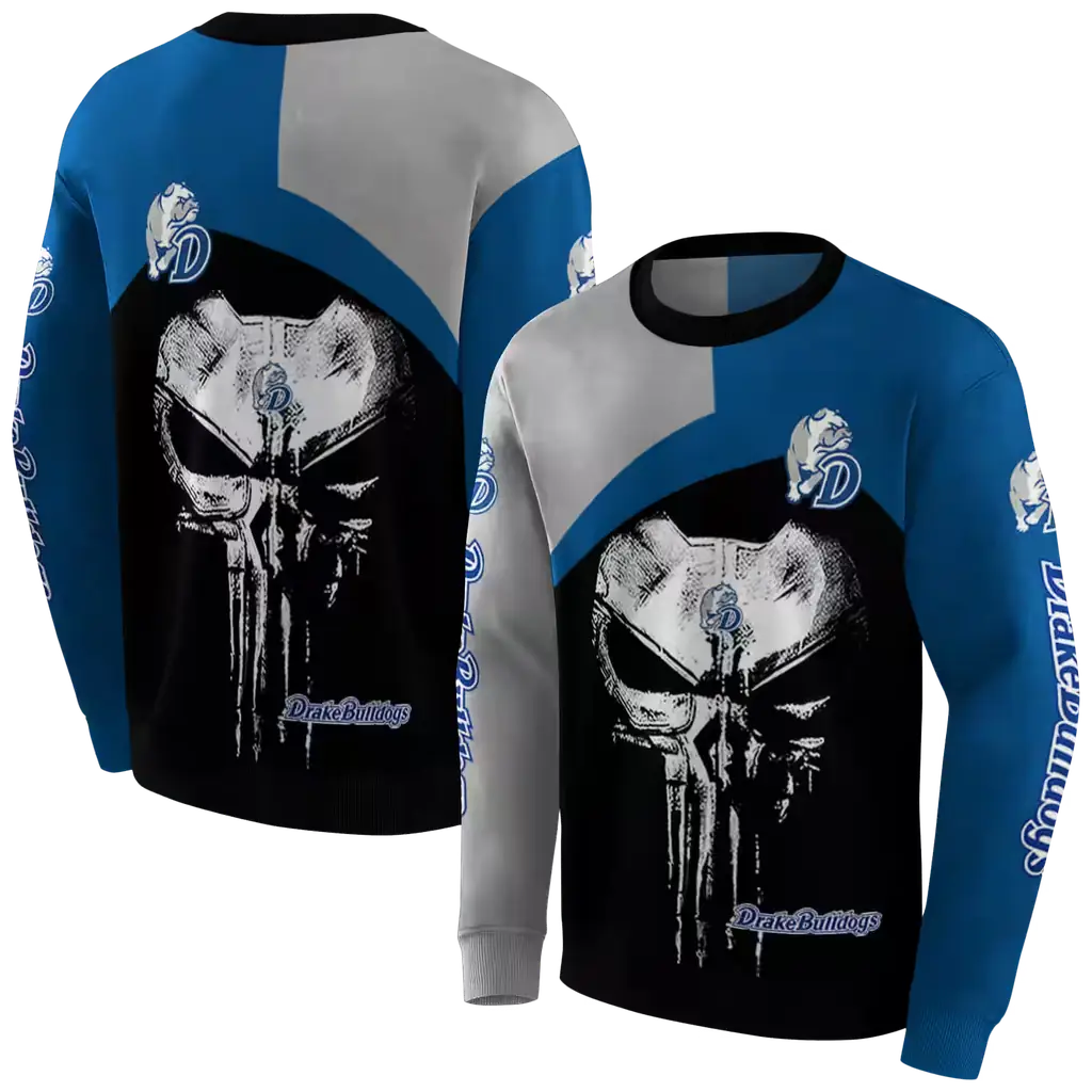 drake bulldogs skull punisher gray black hoodie premium grade drake bulldogs skull punisher gray black hoodie premium grade