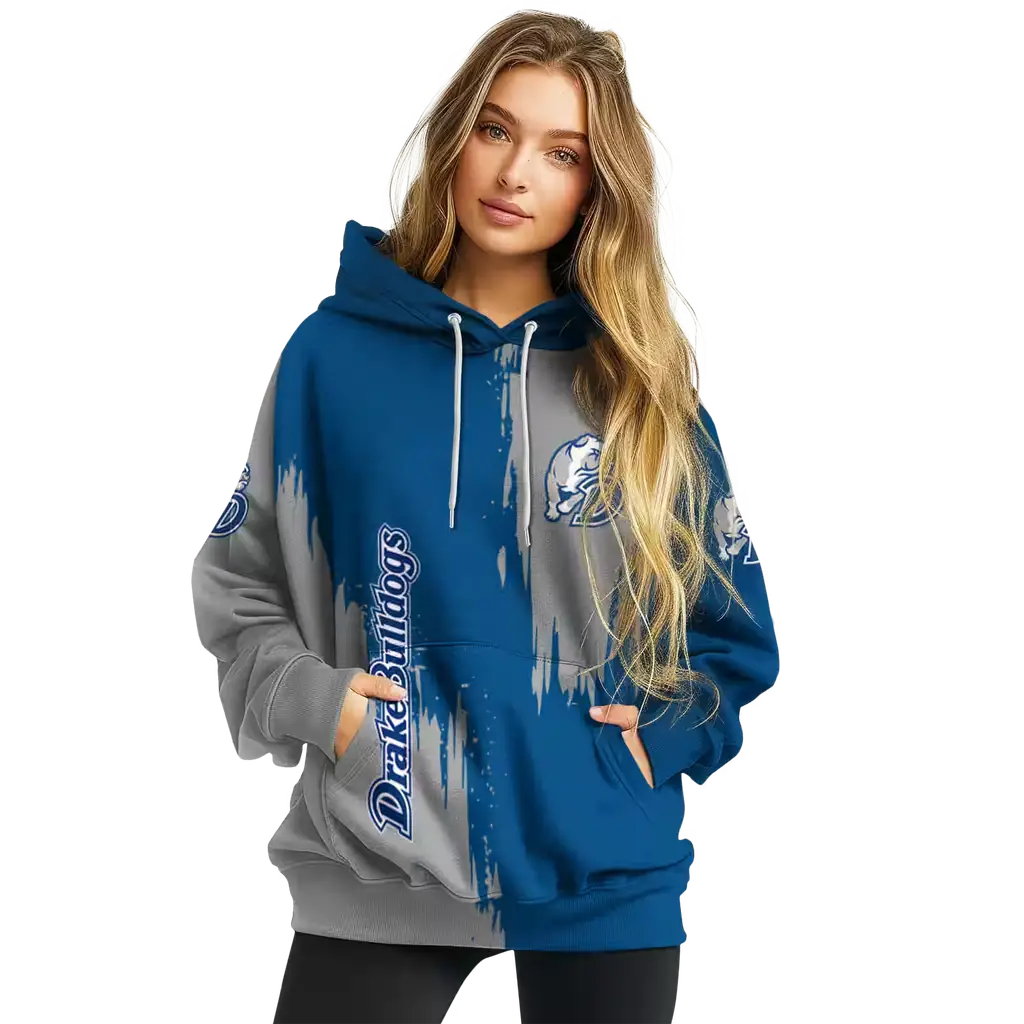 drake bulldogs splatter effect blue hoodie high quality drake bulldogs splatter effect blue hoodie high quality