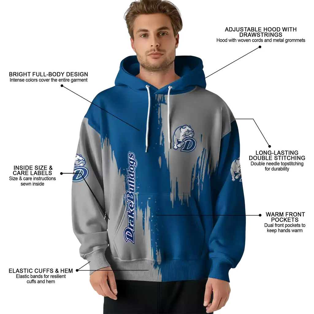 drake bulldogs splatter effect blue hoodie latest model drake bulldogs splatter effect blue hoodie latest model