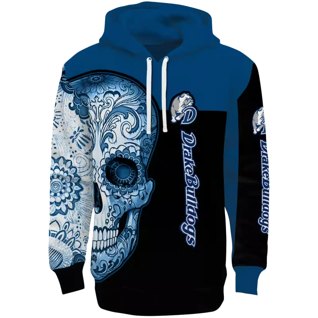 drake bulldogs sugar skull blue black hoodie best selling drake bulldogs sugar skull blue black hoodie best selling