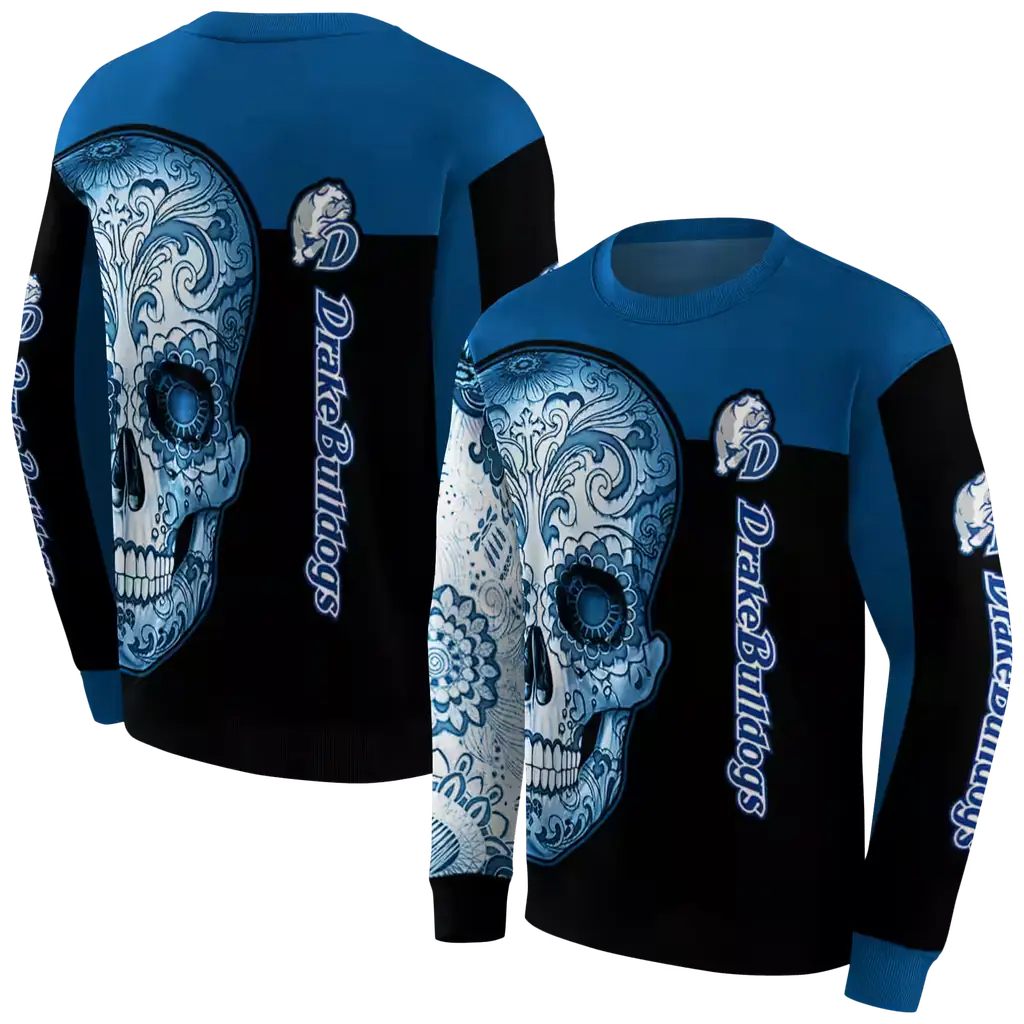 drake bulldogs sugar skull blue black hoodie premium grade drake bulldogs sugar skull blue black hoodie premium grade