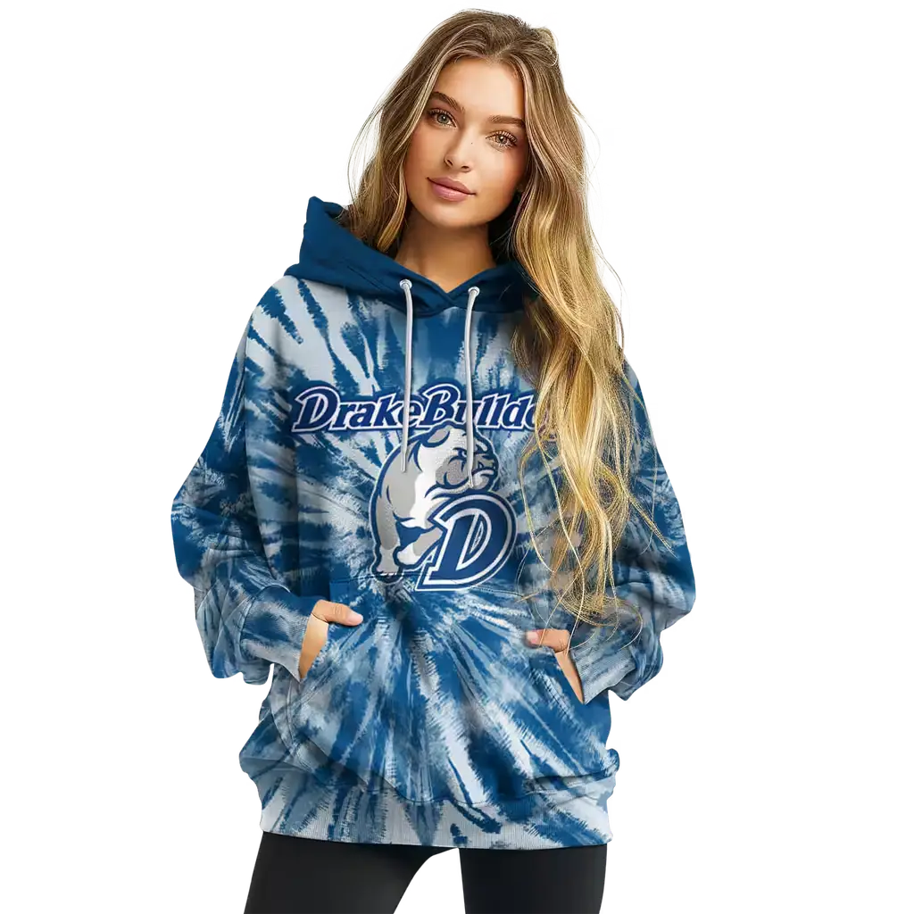 drake bulldogs tie dye pattern blue hoodie high quality drake bulldogs tie dye pattern blue hoodie high quality