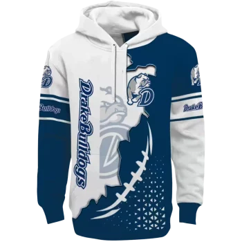 drake bulldogs triangular pattern blue white hoodie best selling