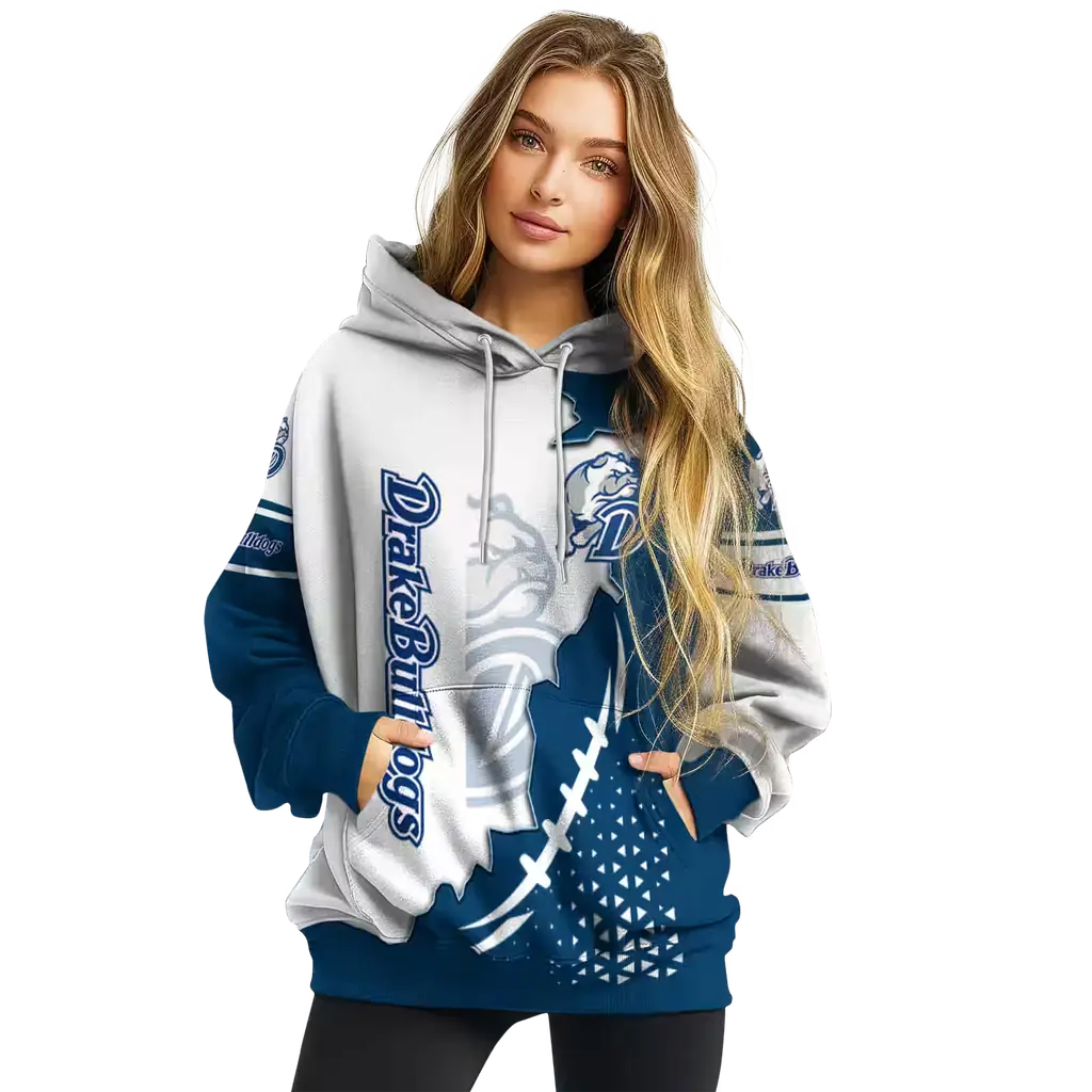 drake bulldogs triangular pattern blue white hoodie high quality drake bulldogs triangular pattern blue white hoodie high quality