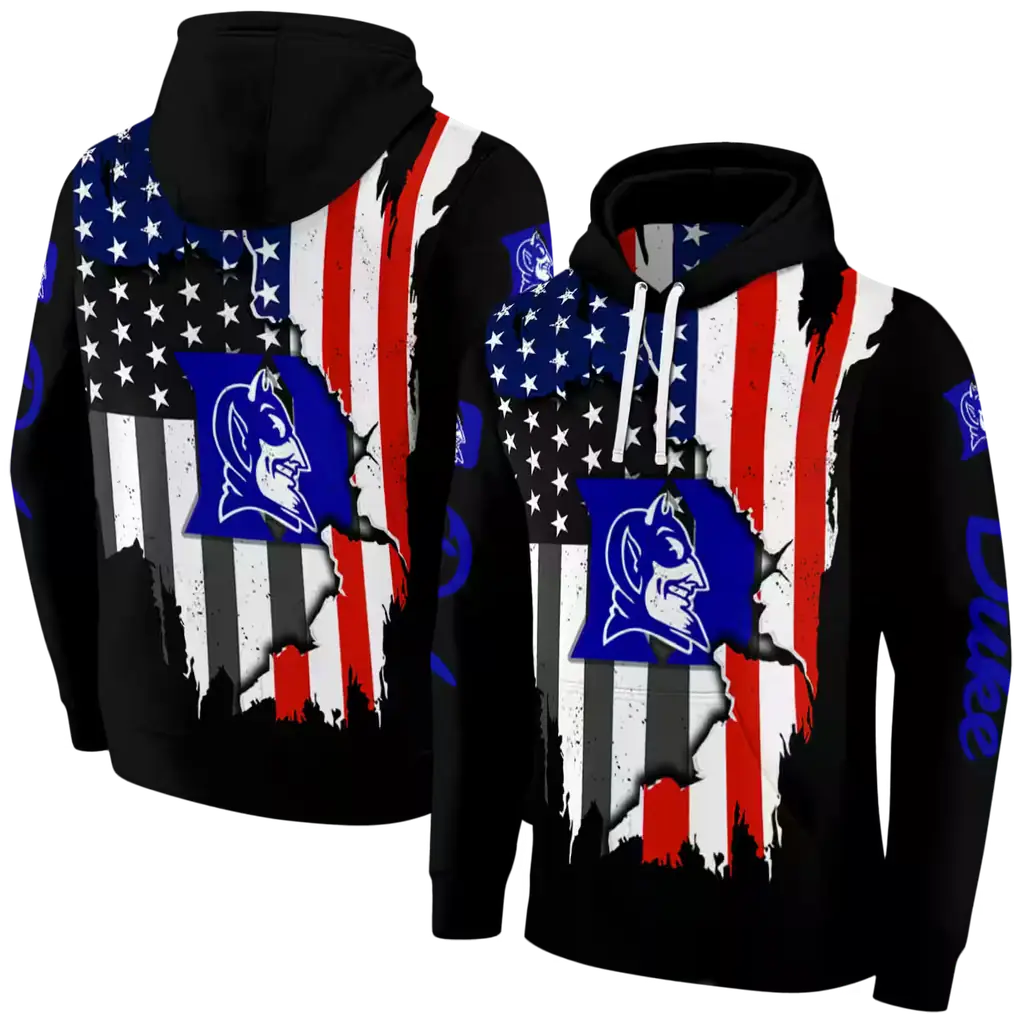 duke blue devils american pride black hoodie fashion forward duke blue devils american pride black hoodie fashion forward