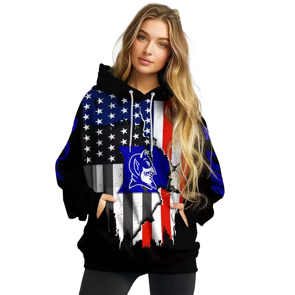 duke blue devils american pride black hoodie high quality duke blue devils american pride black hoodie high quality