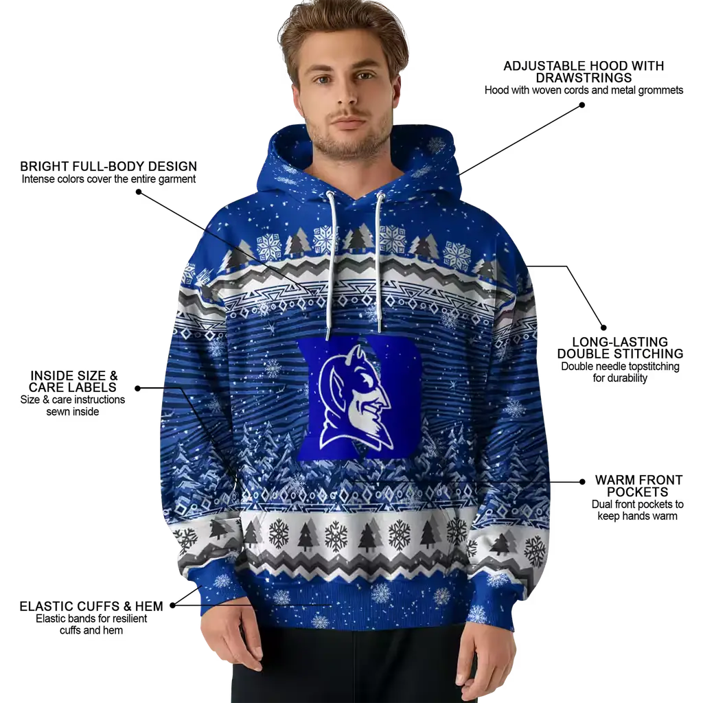 duke blue devils christmas trees blue hoodie latest model duke blue devils christmas trees blue hoodie latest model