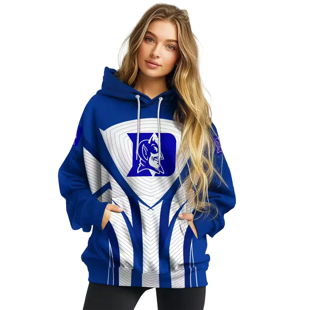 duke blue devils concentric lines blue black hoodie high quality duke blue devils concentric lines blue black hoodie high quality
