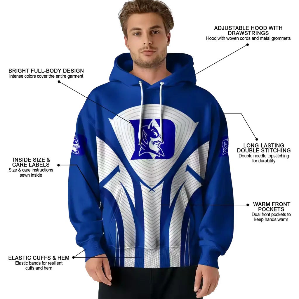 duke blue devils concentric lines blue black hoodie latest model duke blue devils concentric lines blue black hoodie latest model