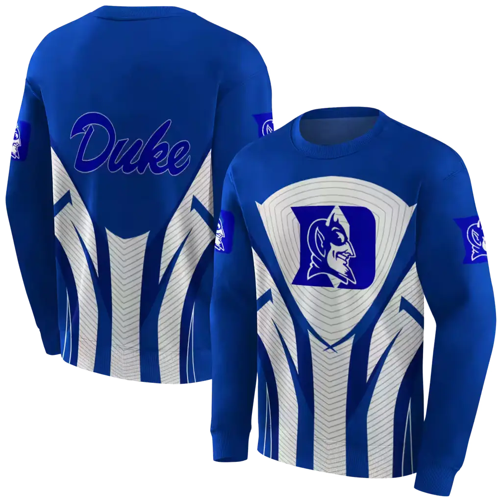 duke blue devils concentric lines blue black hoodie premium grade duke blue devils concentric lines blue black hoodie premium grade