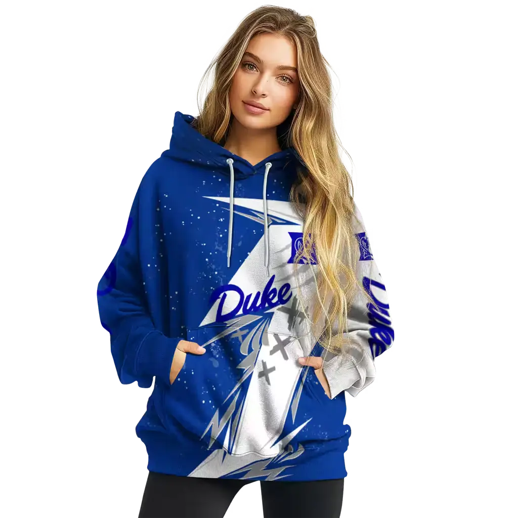 duke blue devils dynamic slash blue white hoodie high quality duke blue devils dynamic slash blue white hoodie high quality