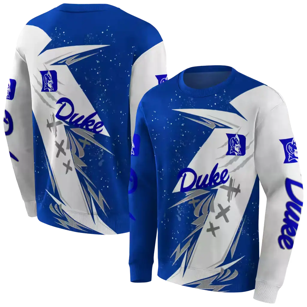 duke blue devils dynamic slash blue white hoodie premium grade duke blue devils dynamic slash blue white hoodie premium grade