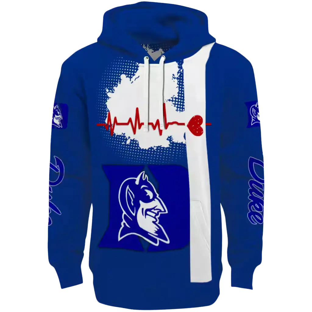duke blue devils football heartbeat blue hoodie best selling duke blue devils football heartbeat blue hoodie best selling