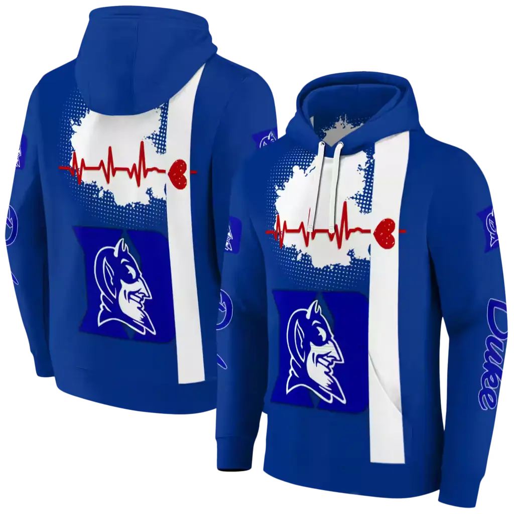 duke blue devils football heartbeat blue hoodie fashion forward duke blue devils football heartbeat blue hoodie fashion forward