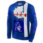 duke blue devils football heartbeat blue hoodie best selling
