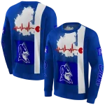 duke blue devils football heartbeat blue hoodie best selling
