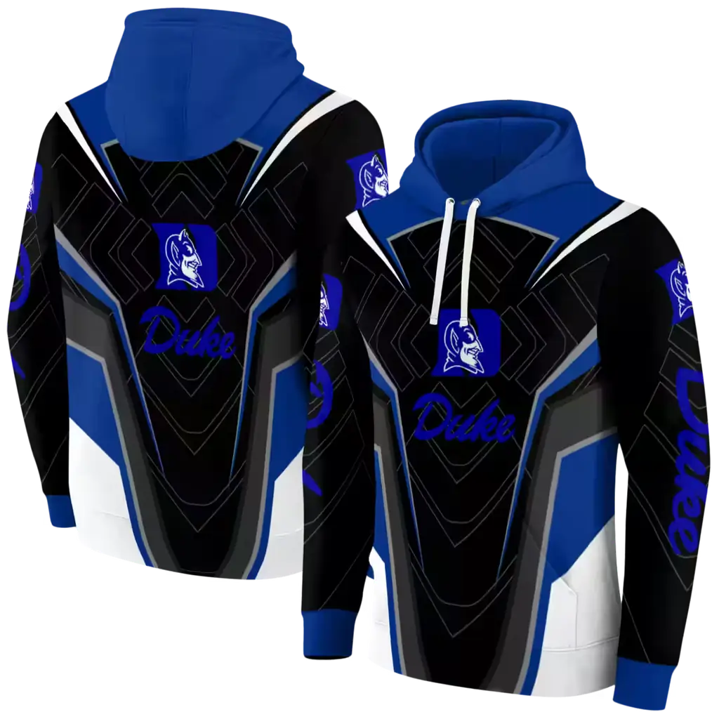 duke blue devils futuristic pattern blue black hoodie fashion forward duke blue devils futuristic pattern blue black hoodie fashion forward