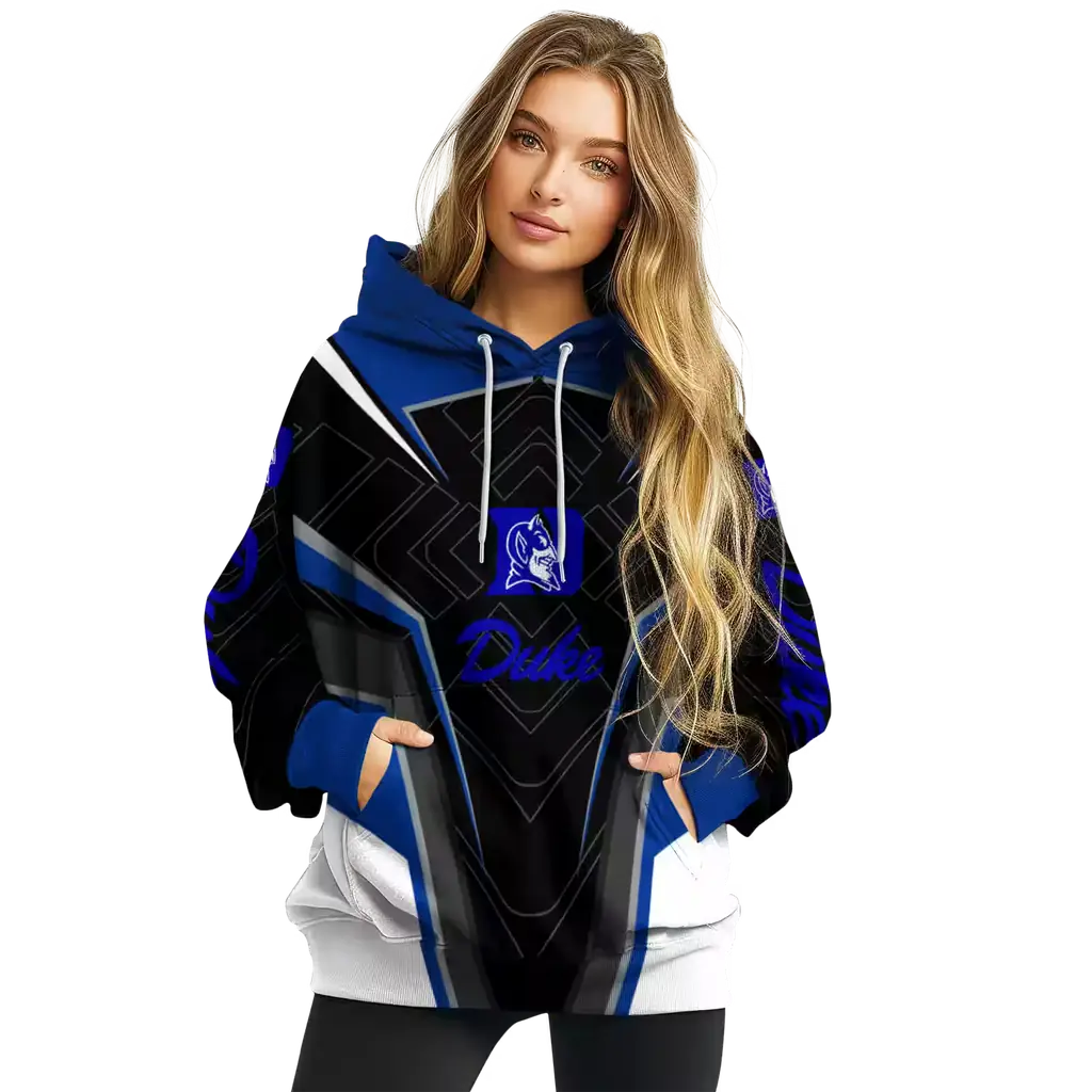 duke blue devils futuristic pattern blue black hoodie high quality duke blue devils futuristic pattern blue black hoodie high quality