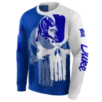 duke blue devils graphic punisher blue white hoodie best selling