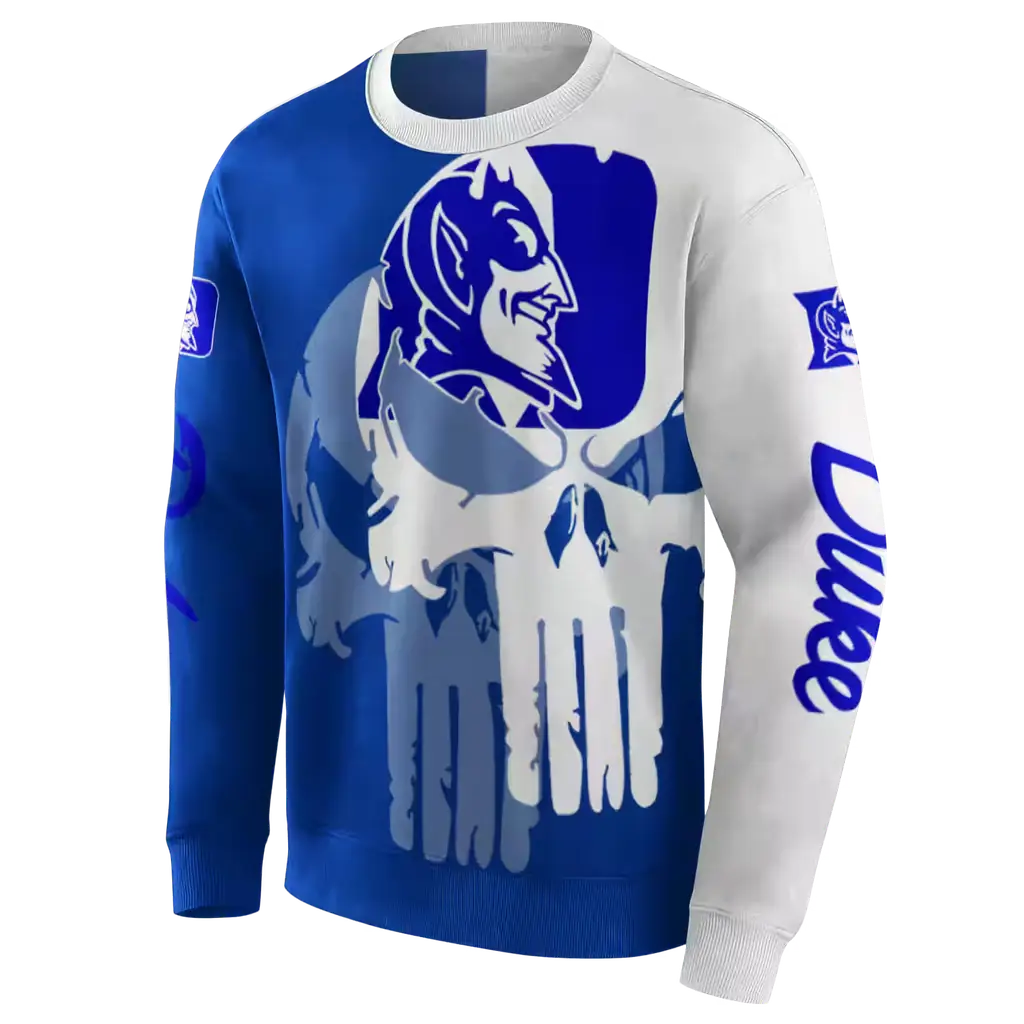 duke blue devils graphic punisher blue white hoodie new arrival duke blue devils graphic punisher blue white hoodie new arrival