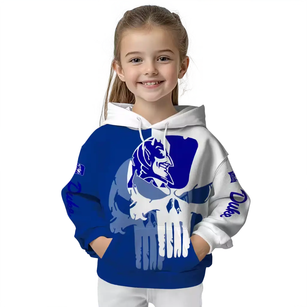 duke blue devils graphic punisher blue white hoodie top rated duke blue devils graphic punisher blue white hoodie top rated