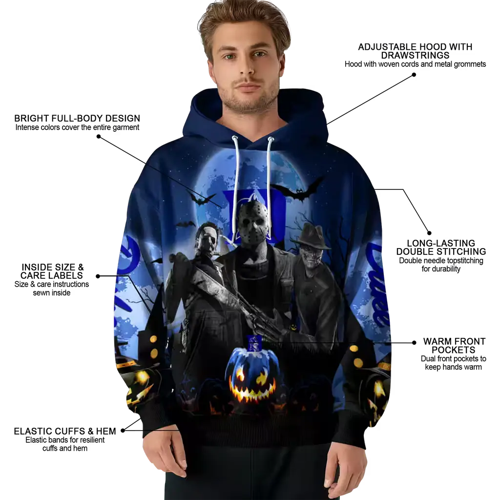 duke blue devils halloween vibes blue black hoodie latest model duke blue devils halloween vibes blue black hoodie latest model