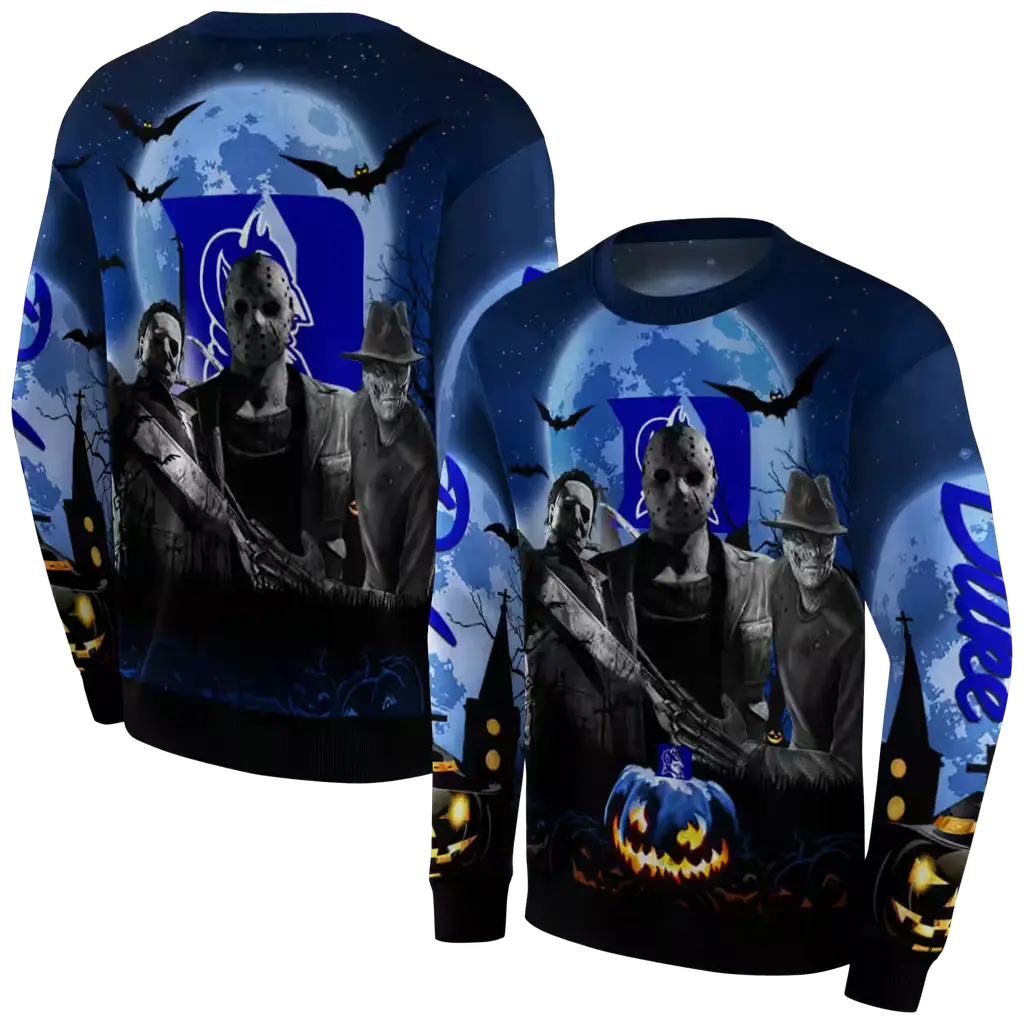 duke blue devils halloween vibes blue black hoodie premium grade duke blue devils halloween vibes blue black hoodie premium grade