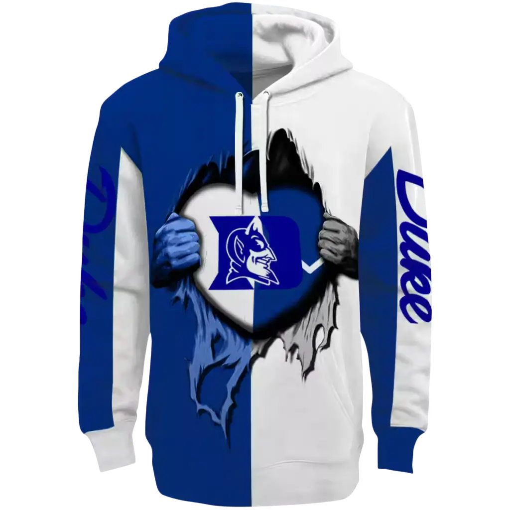 duke blue devils heartbeat graphic blue hoodie best selling duke blue devils heartbeat graphic blue hoodie best selling