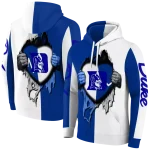 duke blue devils heartbeat graphic blue hoodie best selling