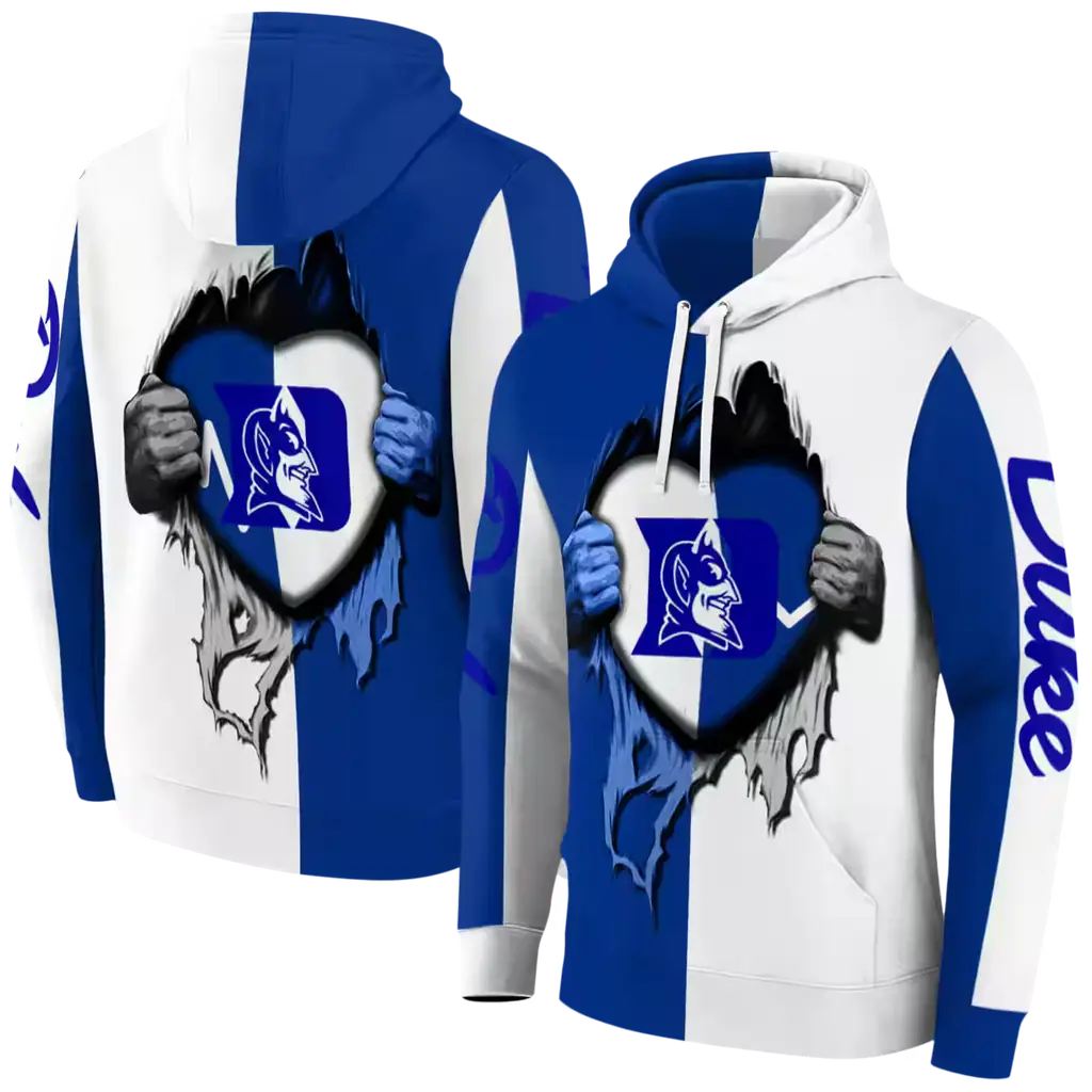 duke blue devils heartbeat graphic blue hoodie fashion forward duke blue devils heartbeat graphic blue hoodie fashion forward