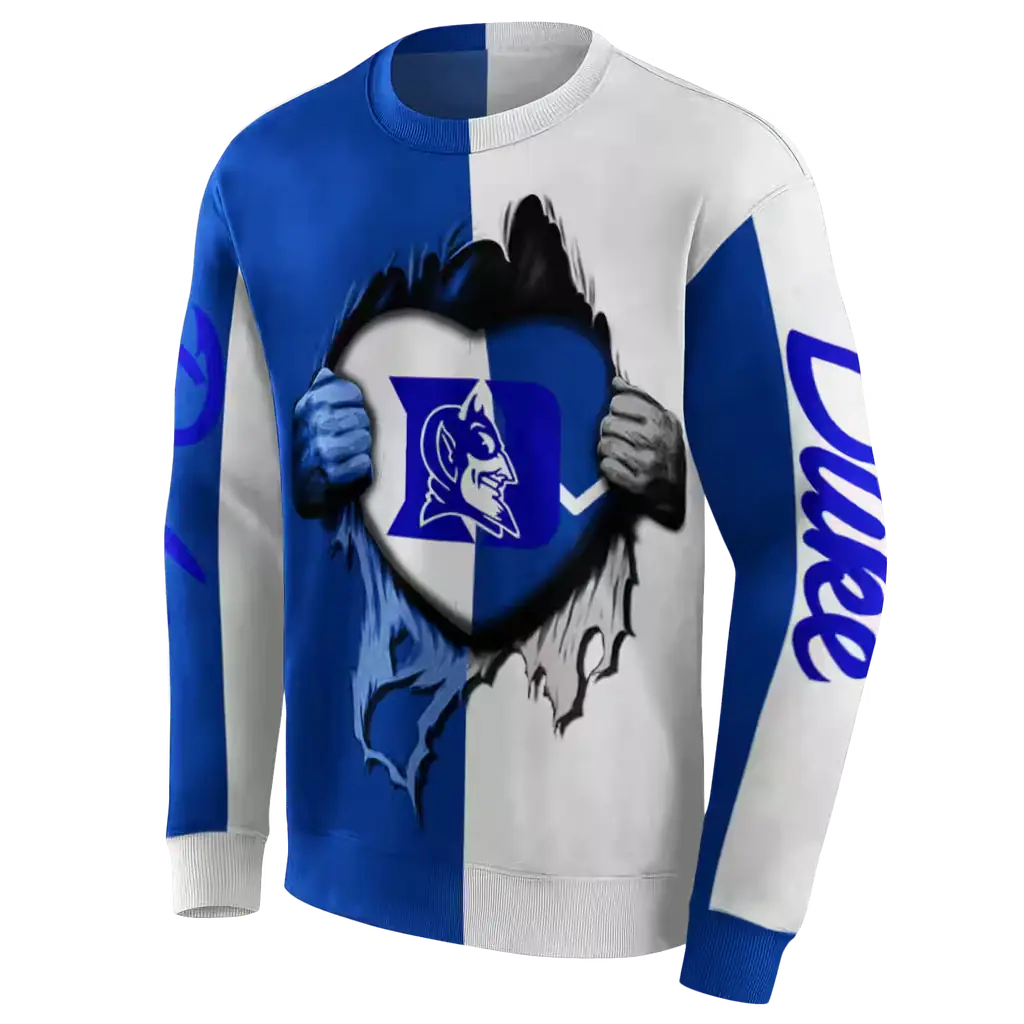 duke blue devils heartbeat graphic blue hoodie new arrival duke blue devils heartbeat graphic blue hoodie new arrival