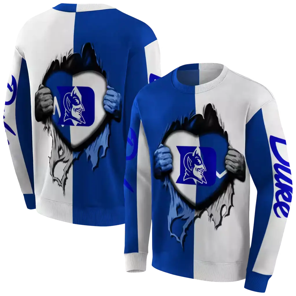duke blue devils heartbeat graphic blue hoodie premium grade duke blue devils heartbeat graphic blue hoodie premium grade