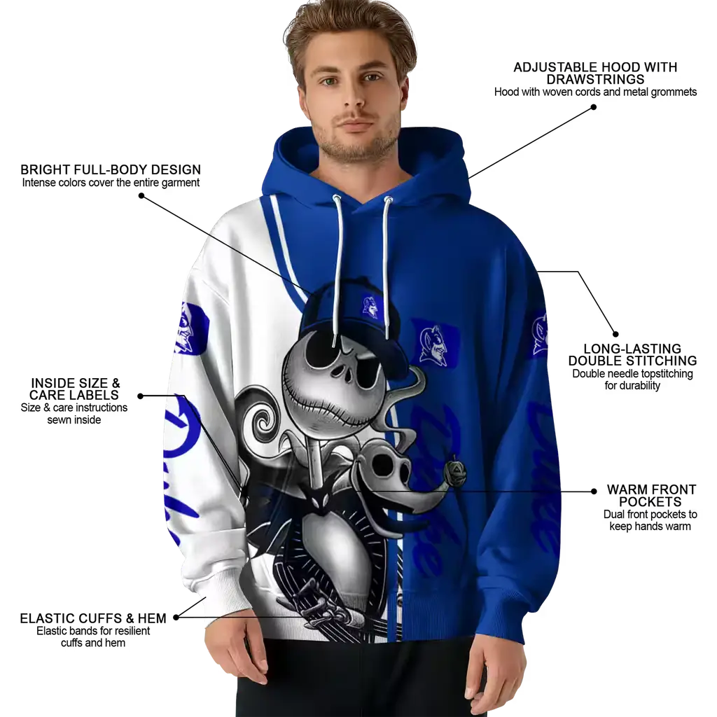 duke blue devils jack skellington blue hoodie latest model duke blue devils jack skellington blue hoodie latest model