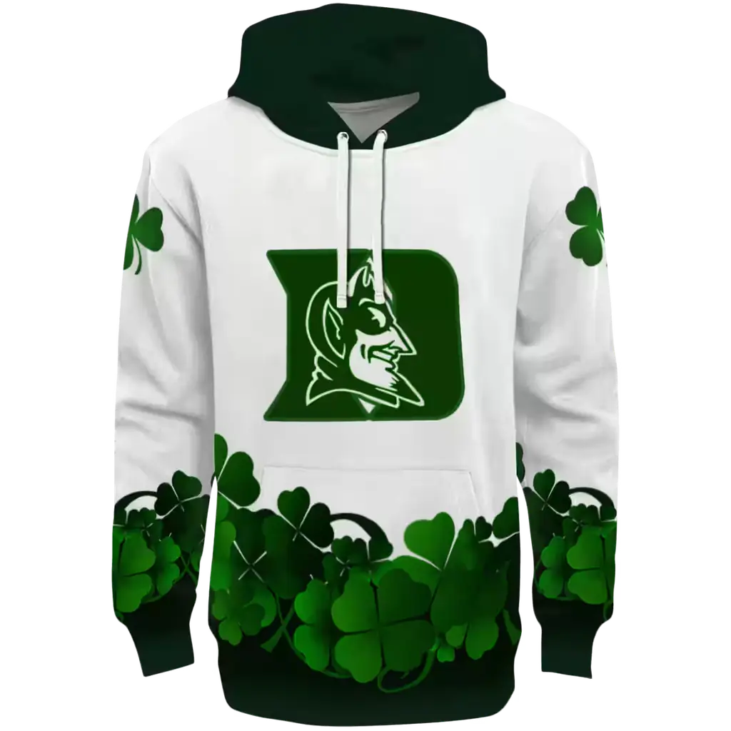 duke blue devils lucky motif white green hoodie best selling duke blue devils lucky motif white green hoodie best selling