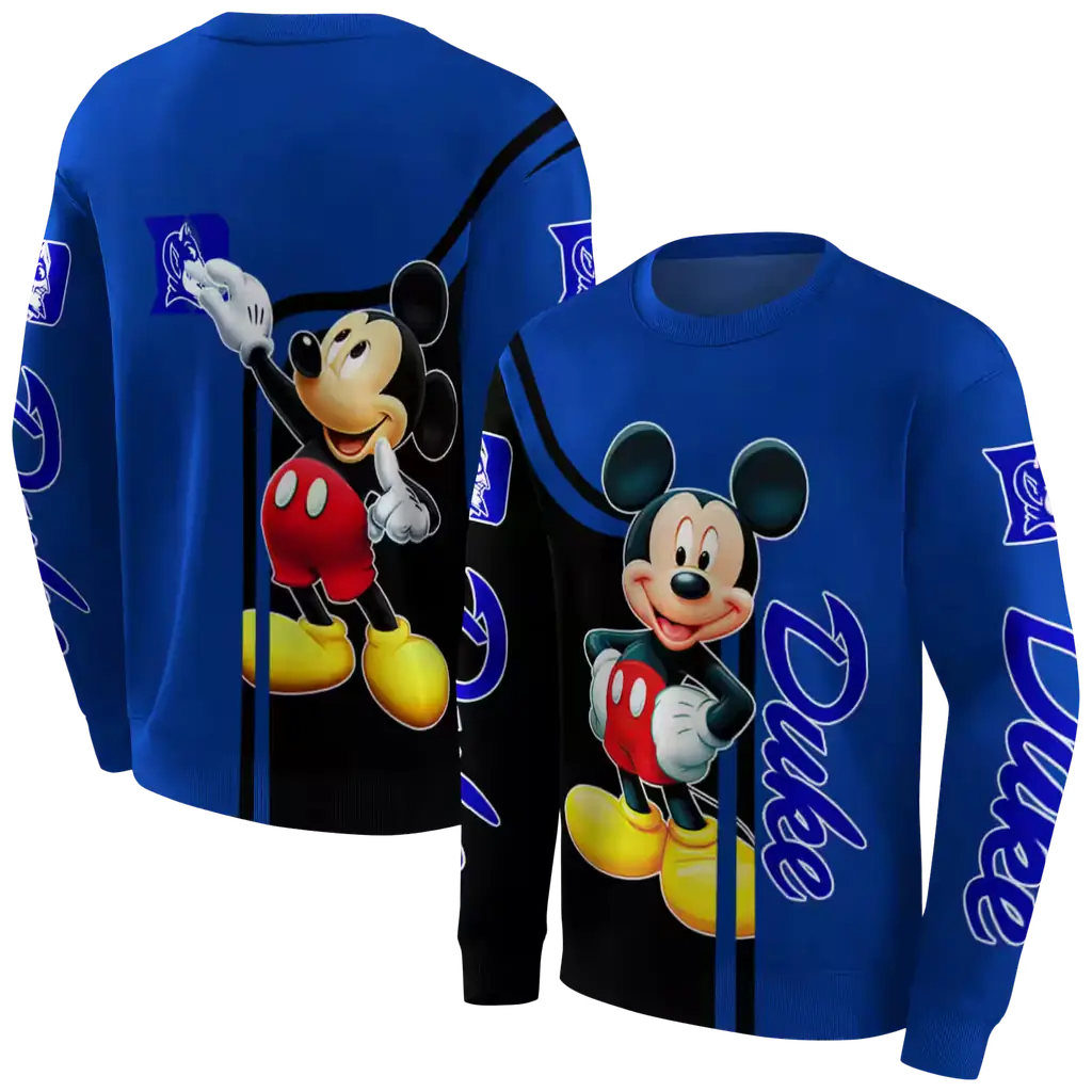 duke blue devils mickey mouse blue black hoodie premium grade duke blue devils mickey mouse blue black hoodie premium grade