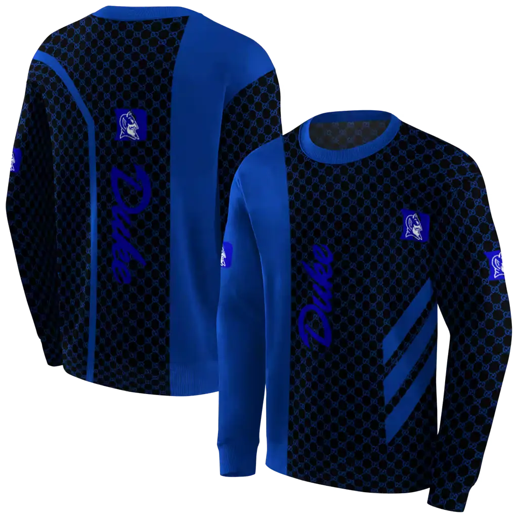 duke blue devils monogram pattern blue hoodie premium grade duke blue devils monogram pattern blue hoodie premium grade
