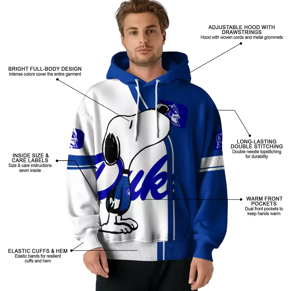 duke blue devils playful snoopy blue hoodie latest model duke blue devils playful snoopy blue hoodie latest model