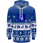 duke blue devils reindeer motif blue hoodie best selling