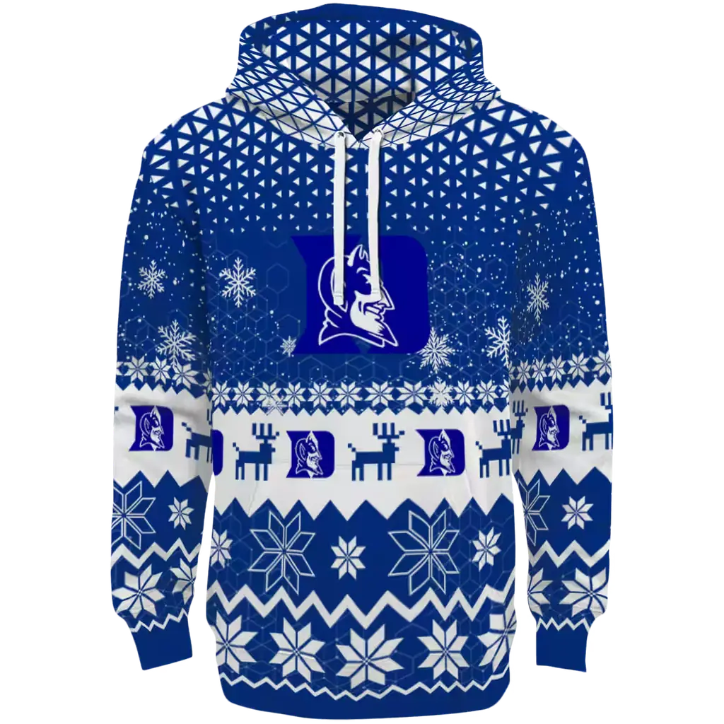 duke blue devils reindeer motif blue hoodie best selling duke blue devils reindeer motif blue hoodie best selling