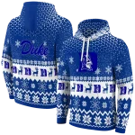 duke blue devils reindeer motif blue hoodie best selling