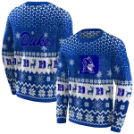 duke blue devils reindeer motif blue hoodie best selling