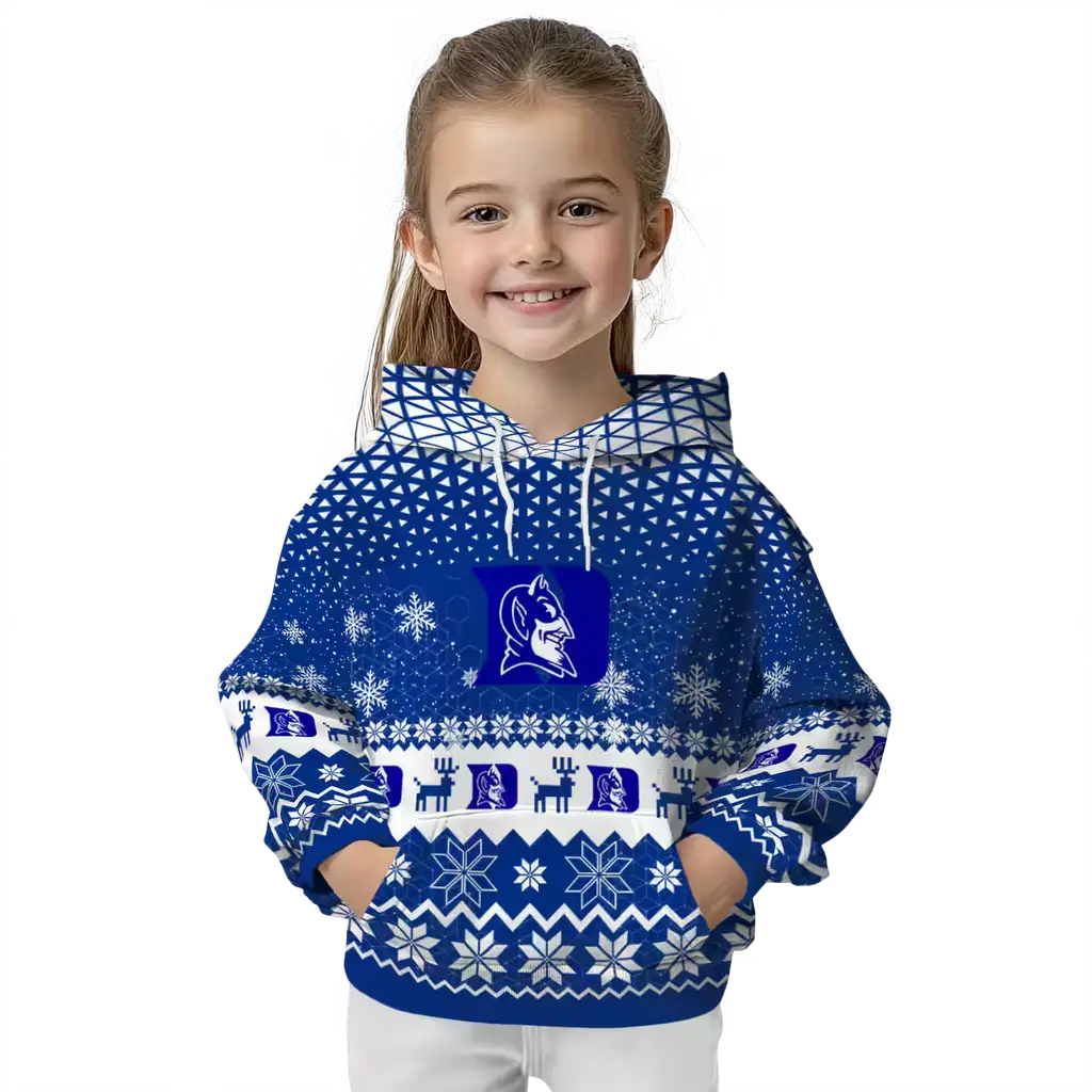 duke blue devils reindeer motif blue hoodie top rated duke blue devils reindeer motif blue hoodie top rated