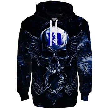 duke blue devils skull artwork blue black hoodie best selling