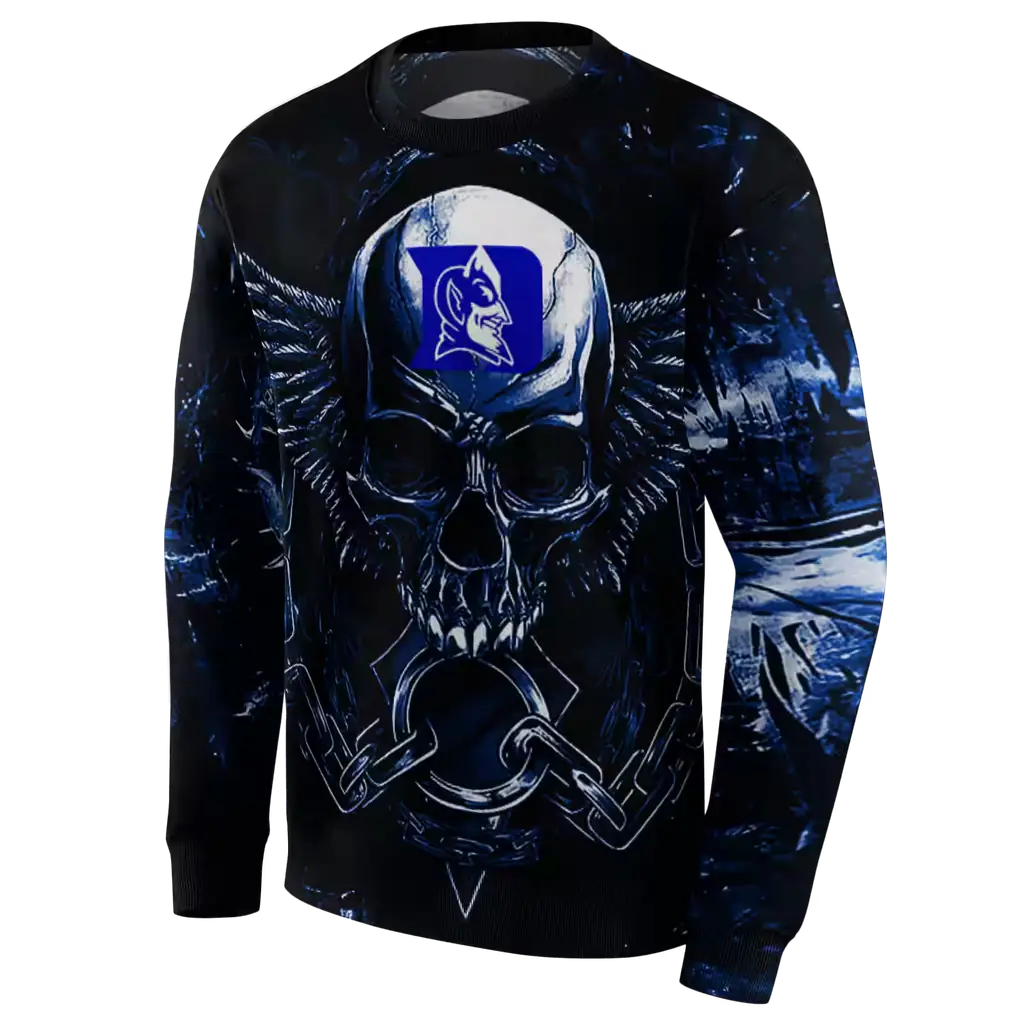 duke blue devils skull artwork blue black hoodie new arrival duke blue devils skull artwork blue black hoodie new arrival