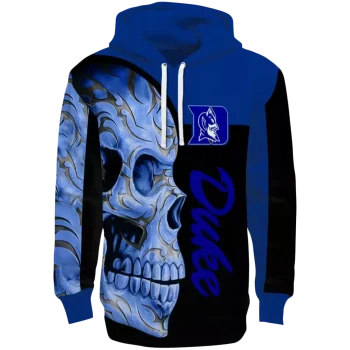 duke blue devils skull motif blue black hoodie best selling