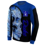 duke blue devils skull motif blue black hoodie best selling